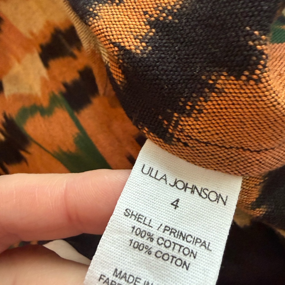 Ulla Johnson Idra Ikat One-Shoulder Dress in Black Iris size 4 - Picture 8 of 9